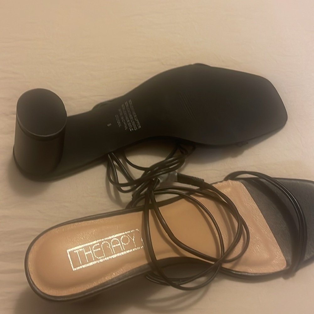 Therapy Black Strappy Heels - Picture 2 of 3